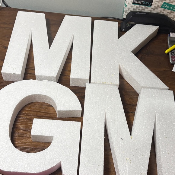 White Foam Letter Set M,M,K,G - Picture 1 of 5